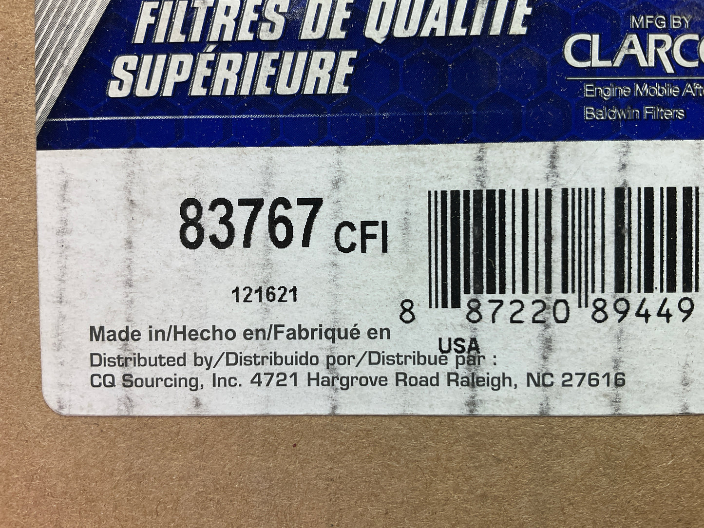 Carquest 83767 Air Filter - Replaces 100855, 49767, P601767, RS5442, RS5442