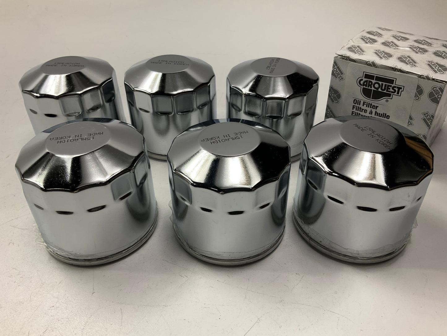 (6) Carquest 84013 Chrome Motorcycle Oil Filter Replaces 57013, 63782-80, PH6019