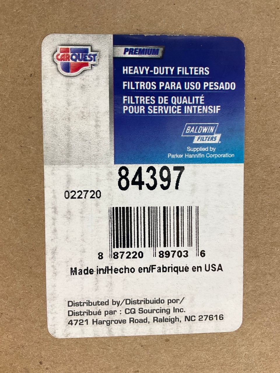 Carquest 84397 Hydraulic Filter Repalces 57397 LFH5083 HF35453 P170309 1261814