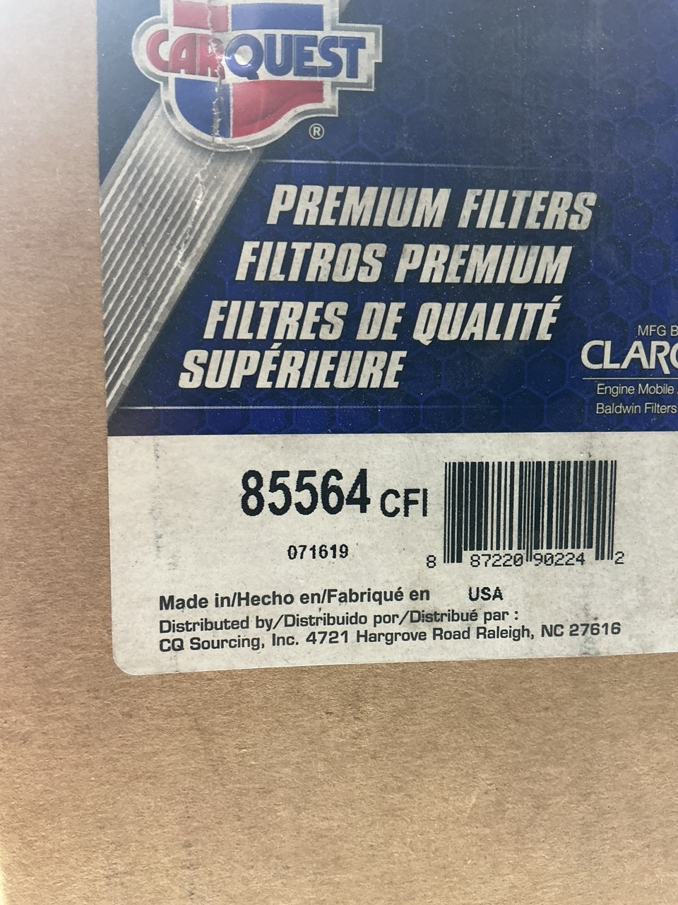 Carquest 85564 Hydraulic Filter Replaces 51564 C7234 P161079