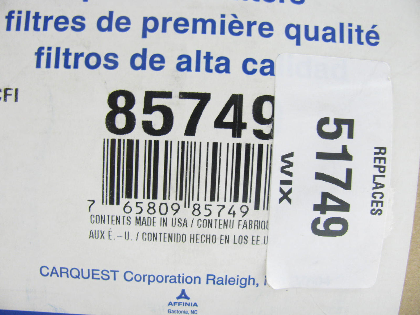 Carquest 85749 Engine Oil Filter Replaces P3555A 51749 L50250 LK94D LF439