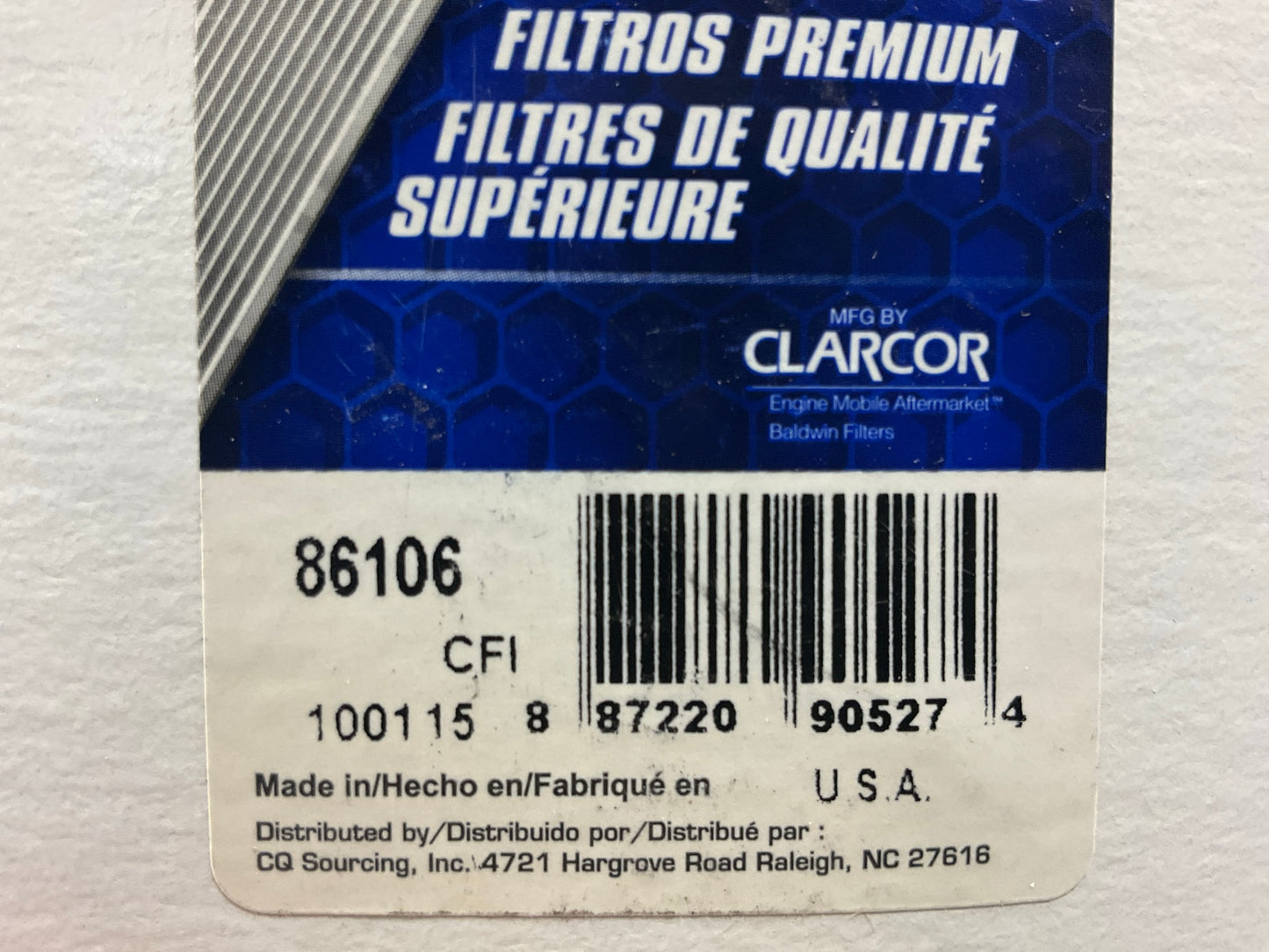 (2) Carquest 86106 Fuel Filter Replaces C1106PL 33106 P4804 L93FP FF929 FF101