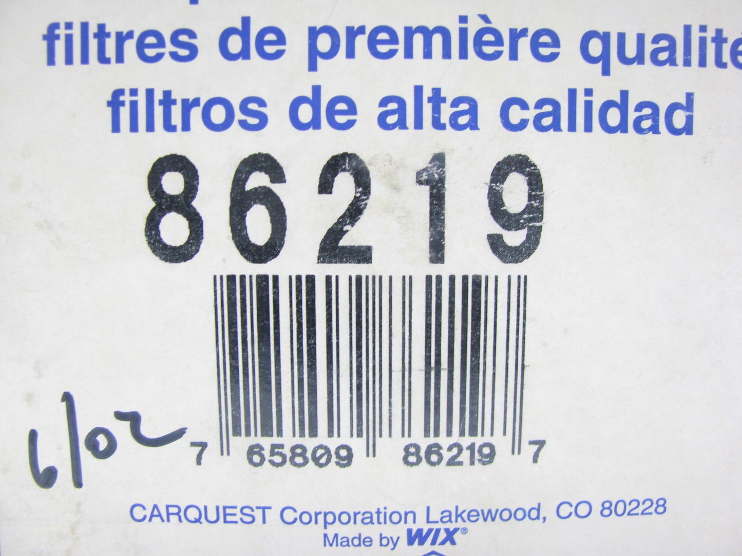 Carquest 86219 Fuel Filter 483GB444 P550219 FF 172 LFP219F