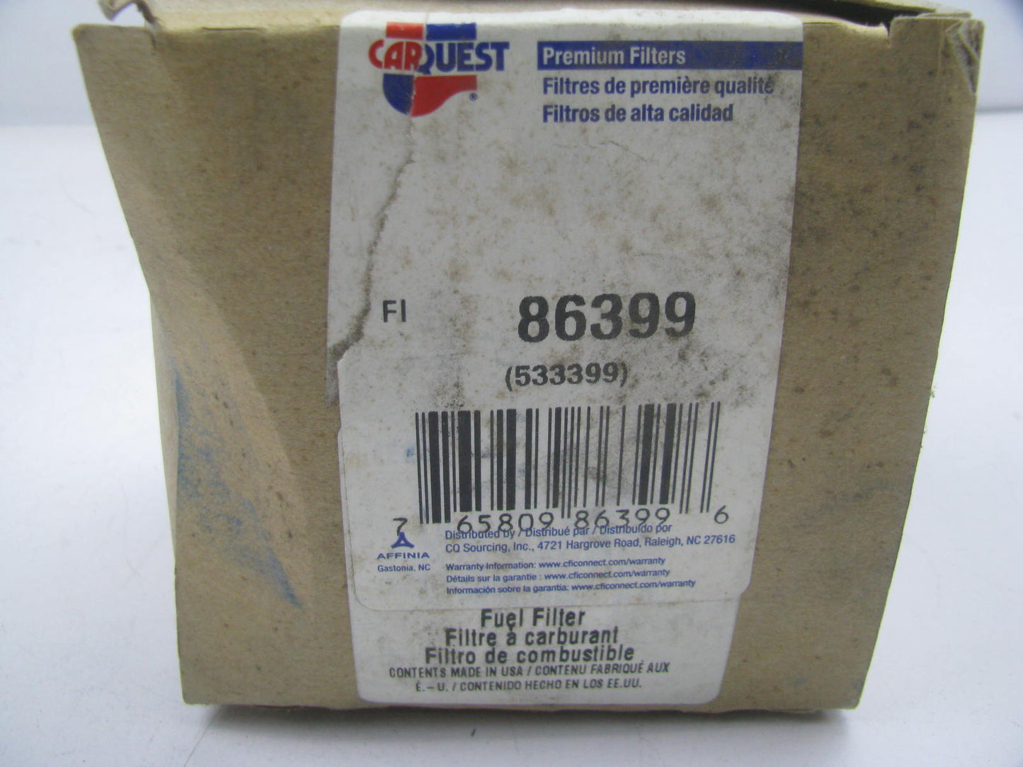 Carquest 86399 Fuel Filter Replaces P10796 33399 FF1183 FF5087 P550048 BF7552