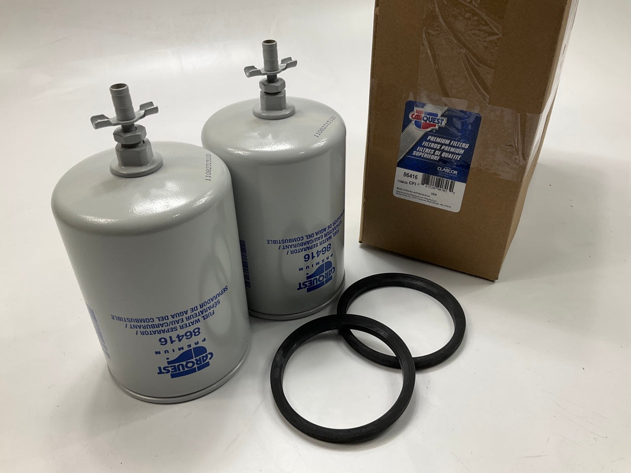 (2) Carquest 86416 Diesel Fuel Water Separator Filter Replaces 33416, 5839NG5900