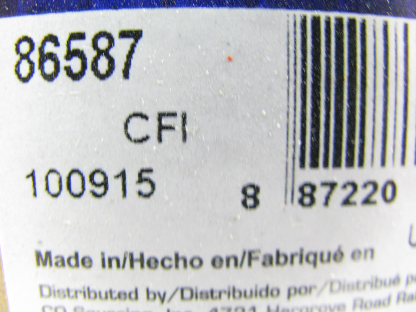 Carquest 86587 Fuel Filter Replaces P8050 33587 F75297 LFF4471 FF1083 FF5382