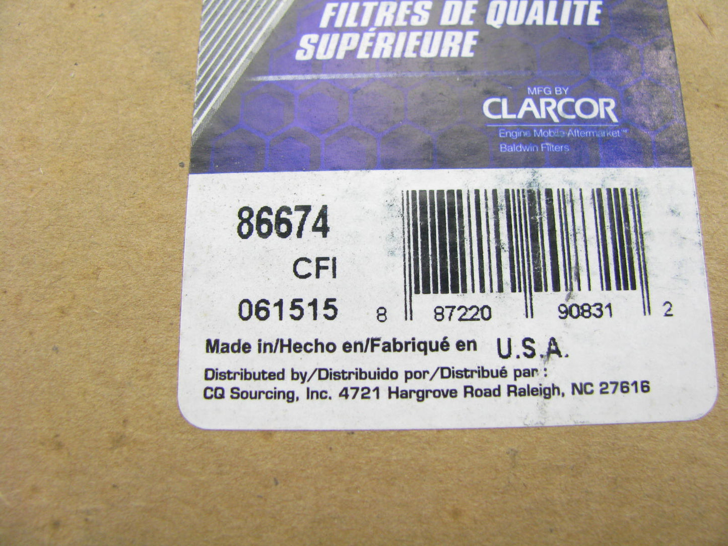 Carquest 86674 Fuel Filter Replaces 33674 F75185 LFF2749 FF1056 FF5319 P559619