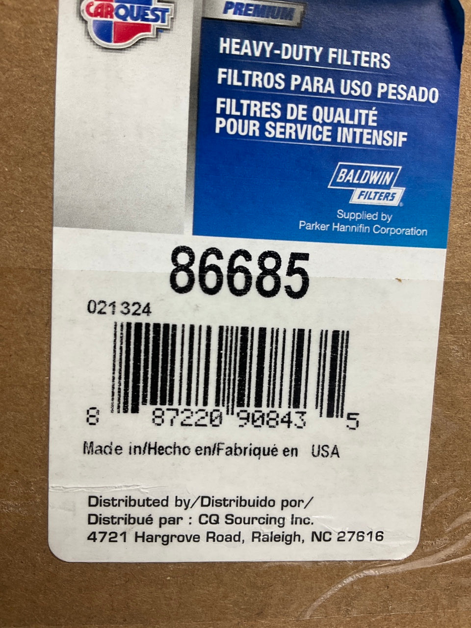 Carquest 86685 Fuel Filter Replaces P8430 33685 FF1090 FF5317 P551316 BF7639