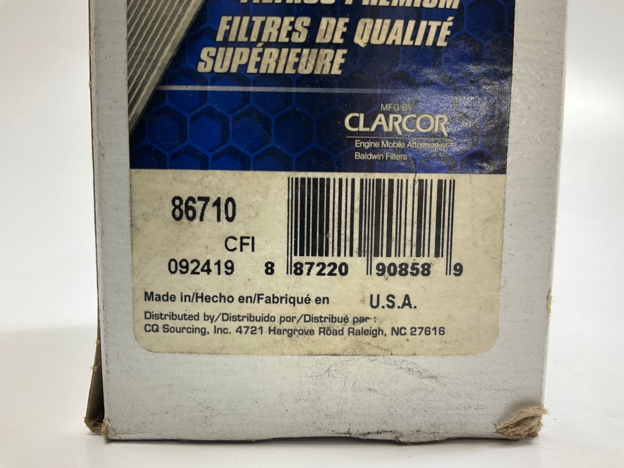 Carquest 86710 Cartridge Fuel Filter Replaces YMR001652 33710 PF986 P551175