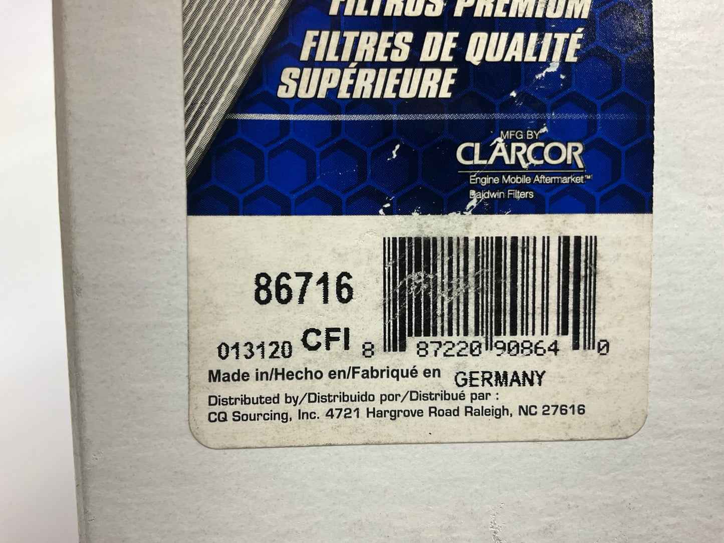 Carquest 86716 Fuel Filter For Linde H50-03, H60-03, H70-03, H80-03 W/ Deutz