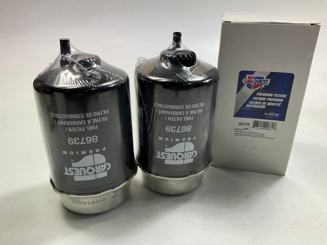 (2) Carquest 86739 Diesel Fuel Water Separator Filters - PS10974, 33739, L8141F