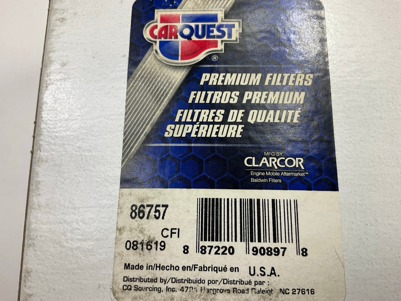 Carquest 86757 Diesel Fuel Water Separator Filter Replaces 33757 S3227 35886638