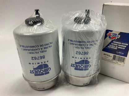 (2) Carquest 86762 Diesel Fuel Water Separator Filter Replaces 233-9856 33762