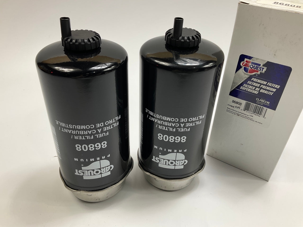 (2) Carquest 86808 Diesel Fuel Water Separator Filter Replaces Wix 33808