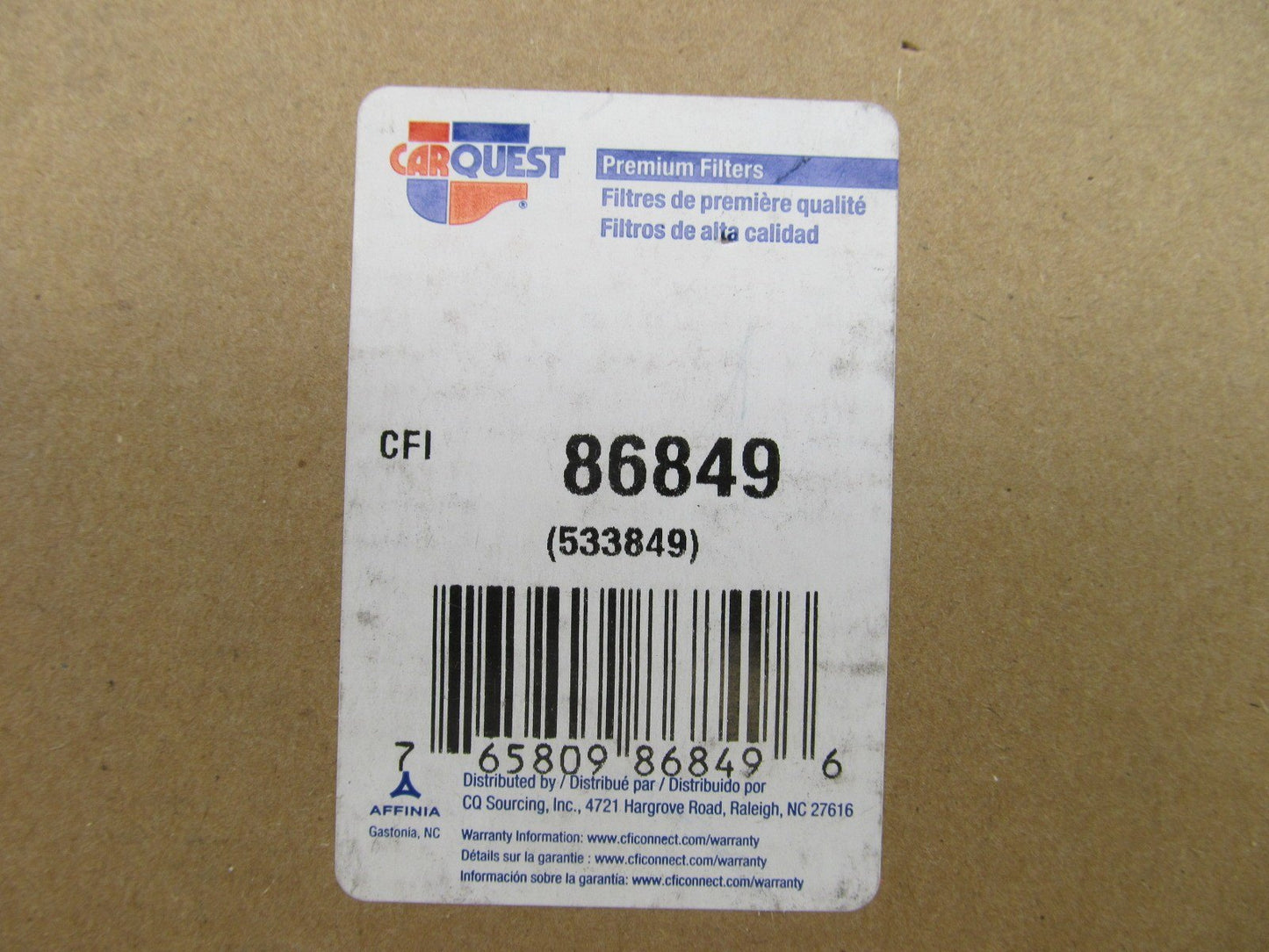 Carquest 86849 Fuel Filter Kit Replaces K10799 33849 L5091F FK48556 P550954