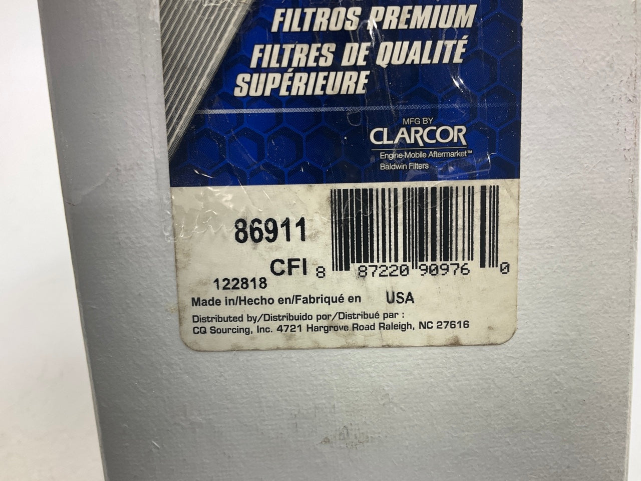 Carquest 86911 Key-Way Style Fuel Filter (5 Micron) For Stanadyne FM100 Series