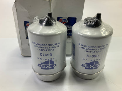 (2) Carquest 86912 Diesel Fuel Water Separator Filter W/ Drain Replace WIX 33912