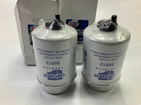 (2) Carquest 86912 Diesel Fuel Water Separator Filter W/ Drain Replace WIX 33912