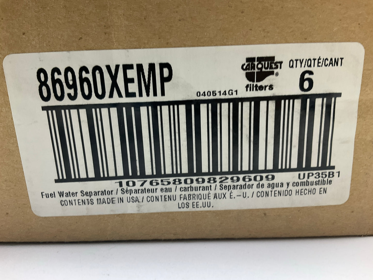 (6) Carquest 86960XE Diesel Fuel Water Separator Filter Replaces PS9059B 33960