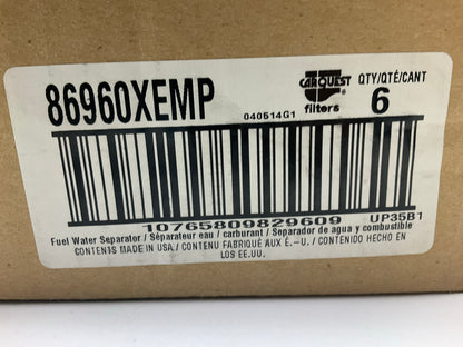 (6) Carquest 86960XE Diesel Fuel Water Separator Filter Replaces PS9059B 33960