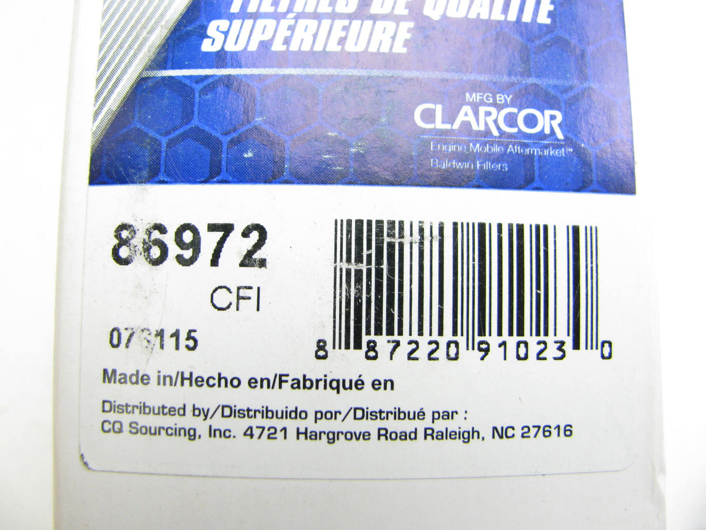 Carquest 86972 Plastic Universal In-line Fuel Filter W/ 5/16'' Lines