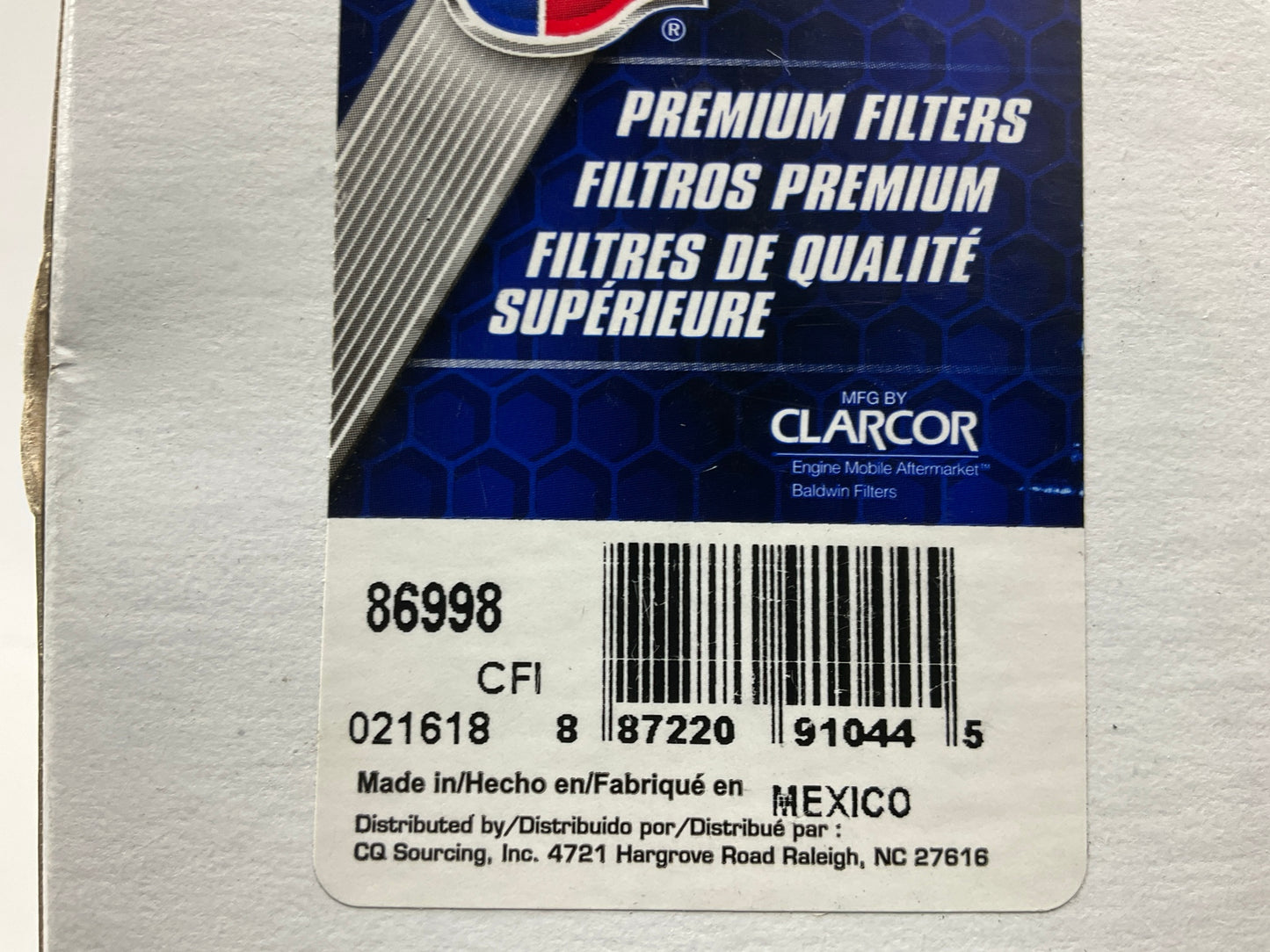 Carquest 86998 Fuel Filter For Davco 210 Fuel Processor - 33998, P550783, BF4601
