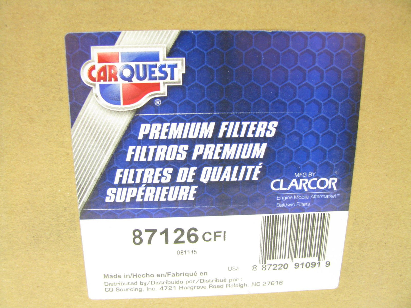 Carquest 87126 Air Filter Replaces: 42126 42142 42338 46824 AF1918KM AF25287K