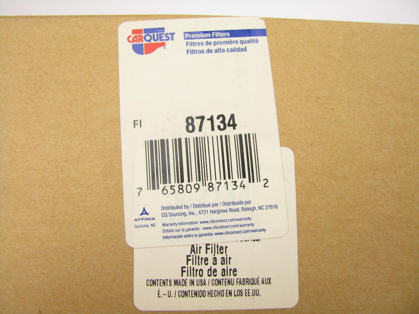 Carquest 87134 Air Filter Replaces: 42134 2134 LAF1458 AR46178 AF402K AF817K