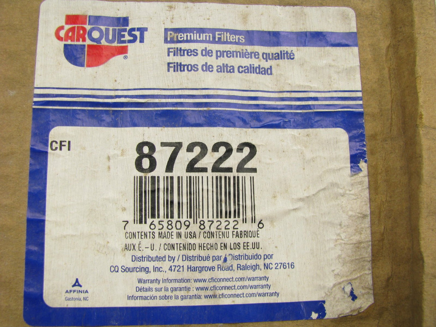 Carquest 87222 Air Filter Replaces P103443 42222 AF437K AF807K AF129K A42030