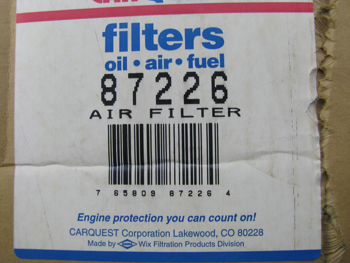 Carquest 87226 Air Filter Replaces CA535SY A62206 AF284 AF821M P158050