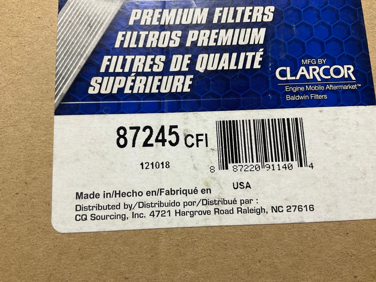 Carquest 87245 Engine Air Filter 1990-1991 Chevrolet P30, GMC P3500 3.9L DIESEL