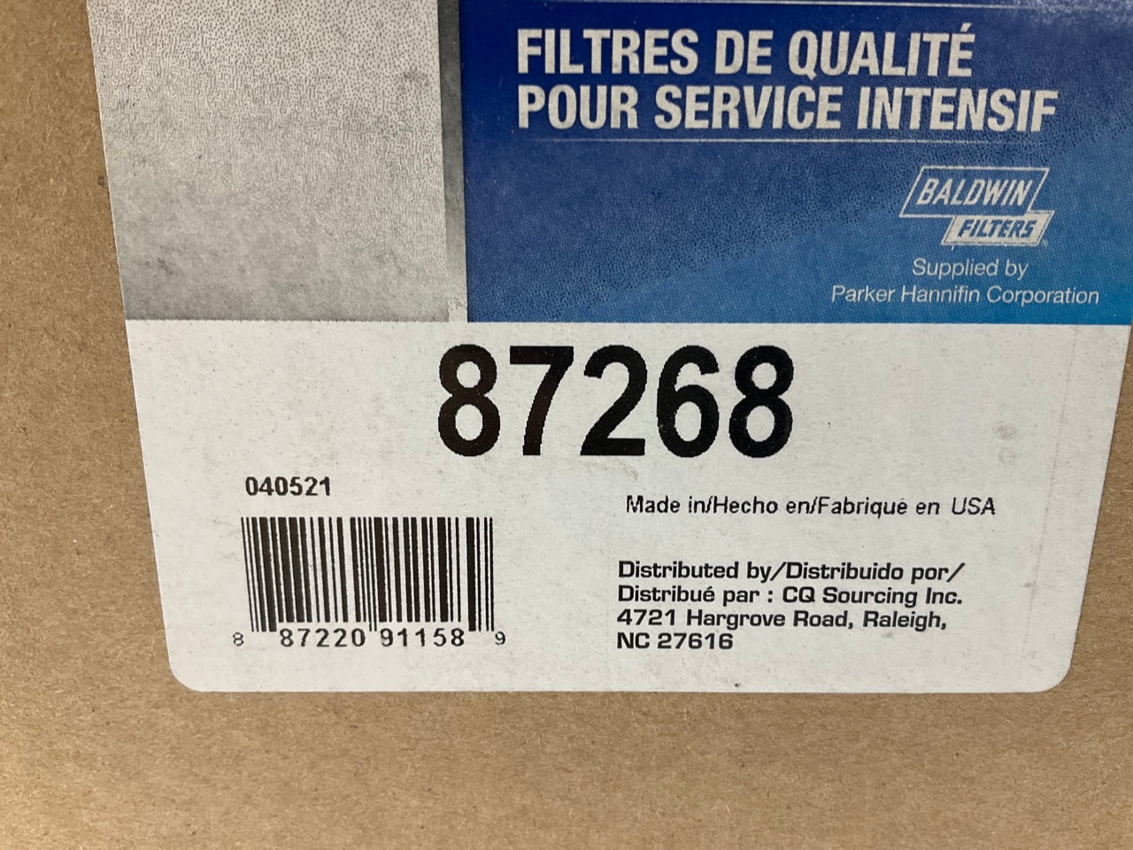 Carquest 87268 Outer Air Filter For IHC Wheel Tractor 856 & 2856