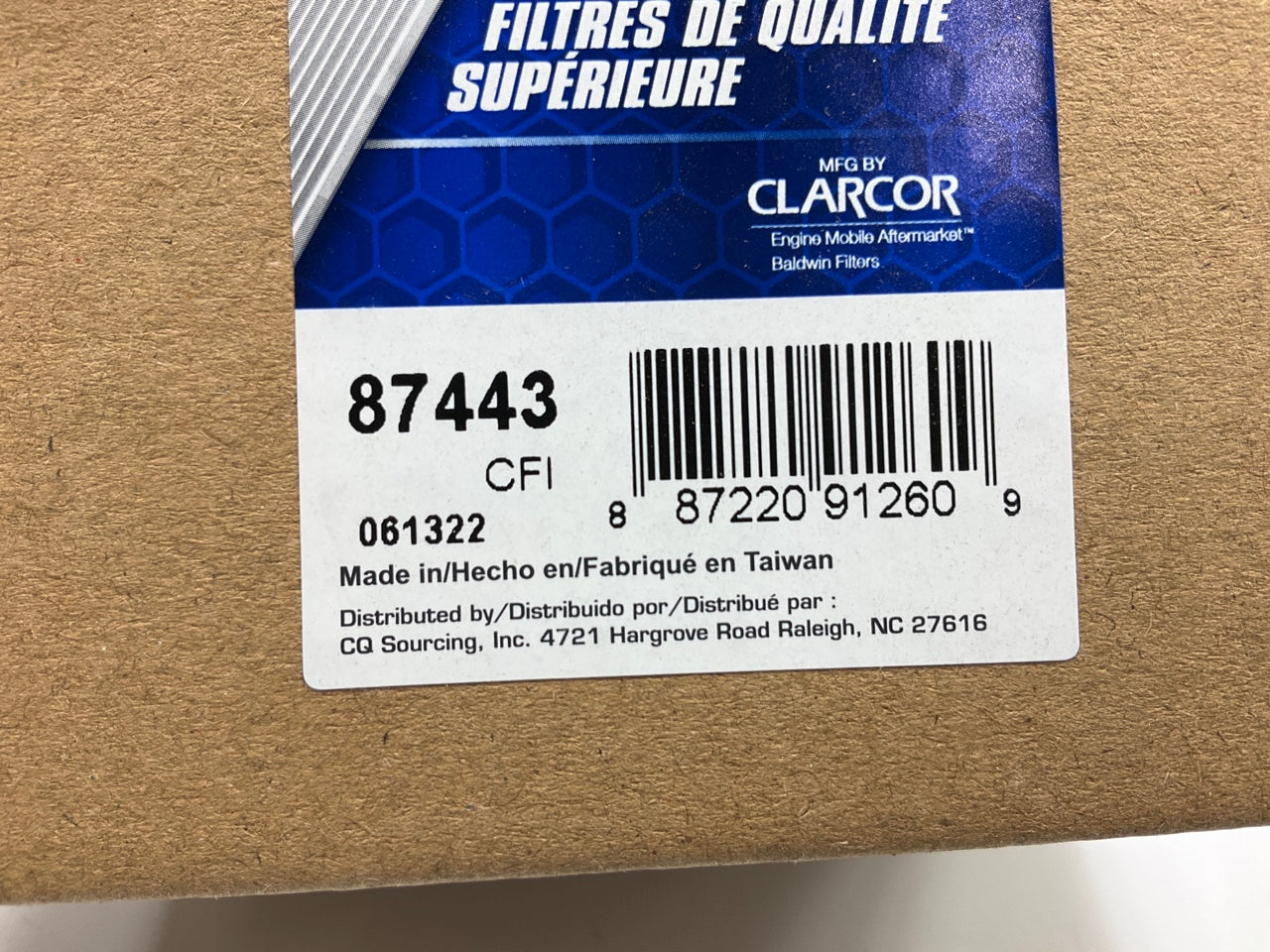 (2) Carquest 87443 Air Filter Replaces 42443 2443 AF2422 P607254 PA3957 AF25474