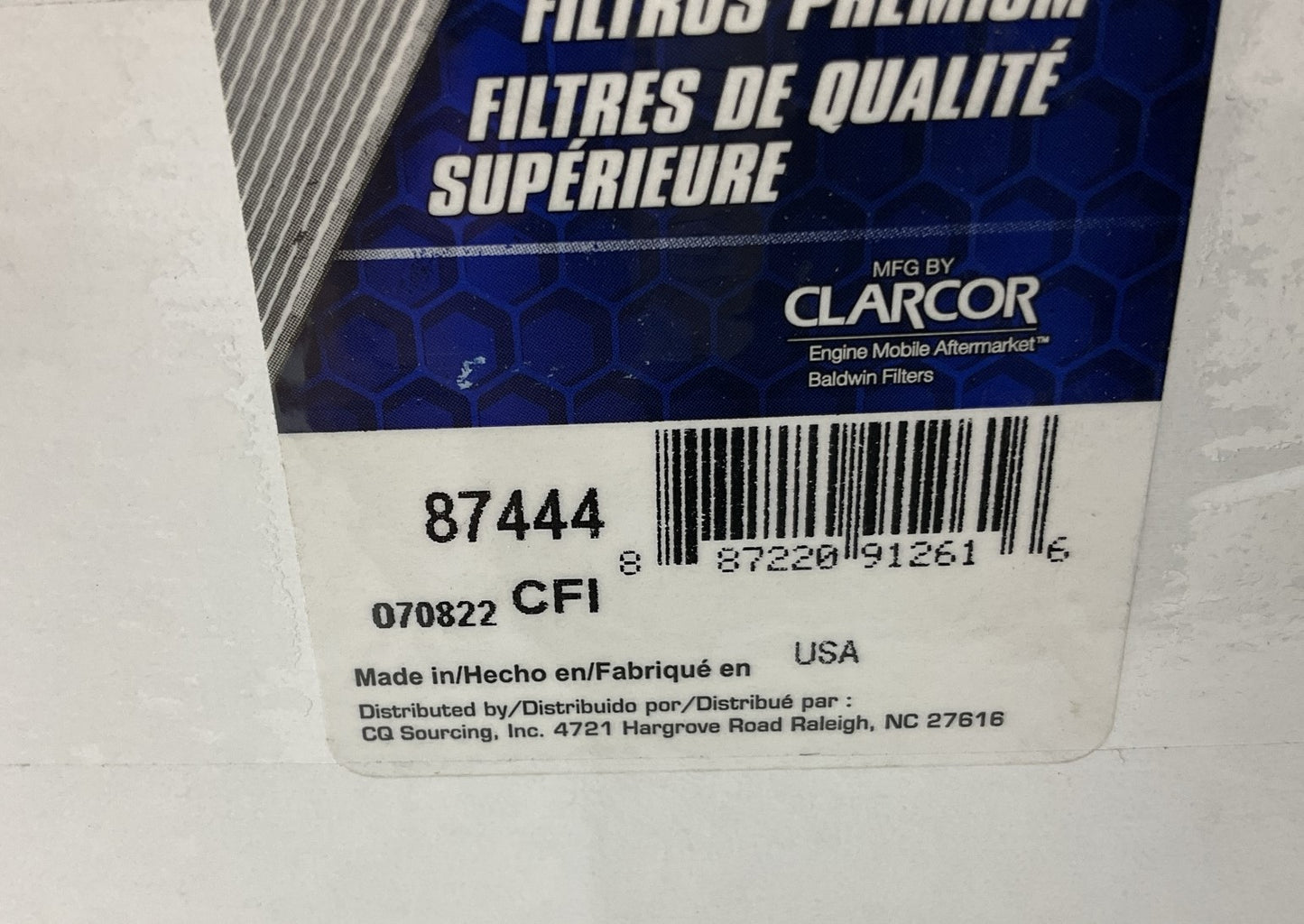 (2) Carquest 87444 Air Filter Replace CA8507 42444 LAF5802 PA3901 P607255 PA3901