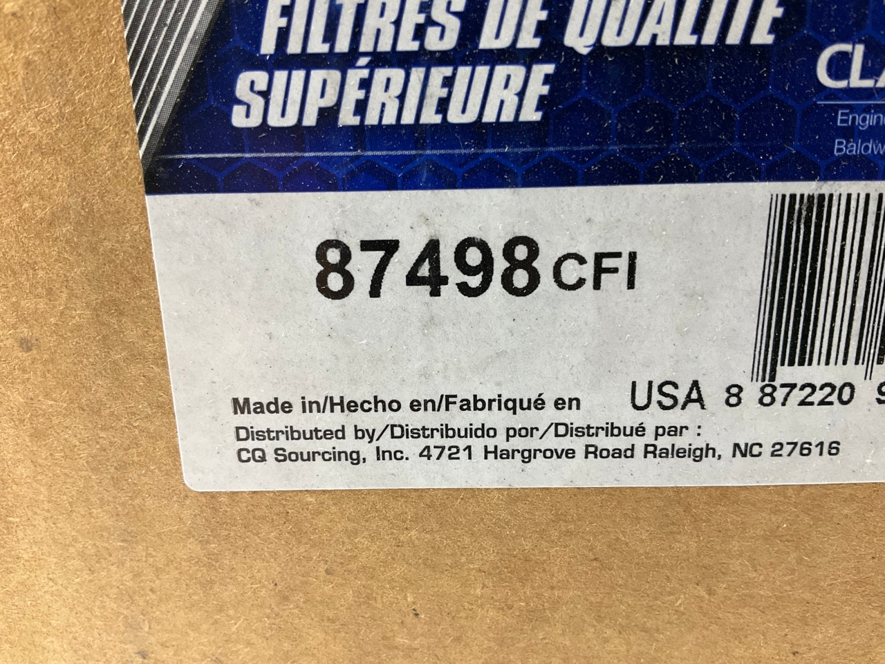 Carquest 87498 Air Filter - Replaces PA2591, 3I0226, CA7686 LAF4310 FA897 42498
