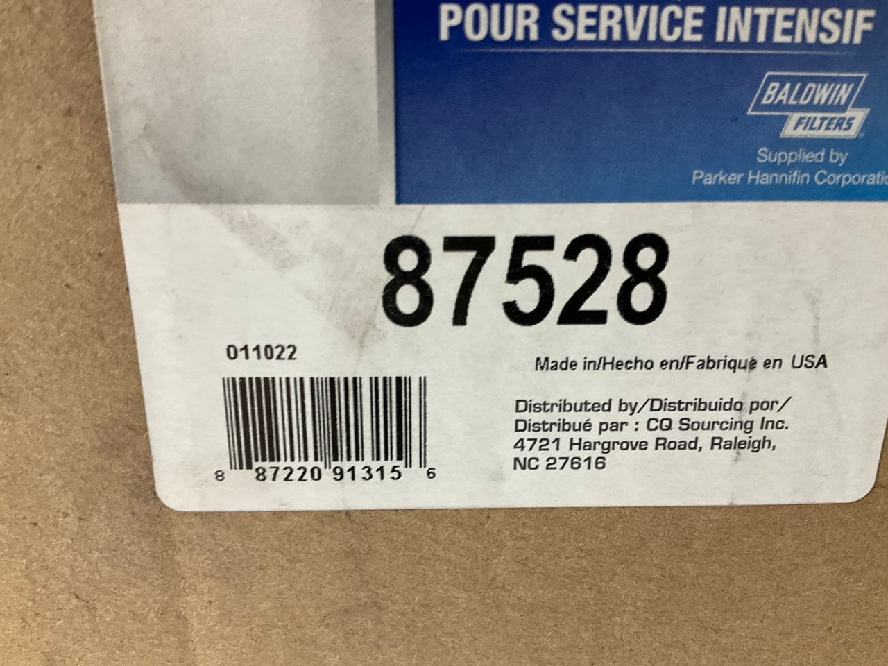 Carquest 87528 Air Filter For Versatile Tractor - Replaces 42528, PA2396, CA1586