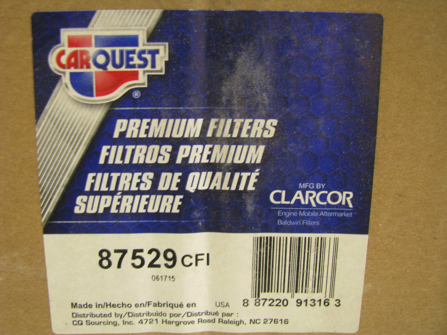 Carquest 87529 Air Filter Replaces 42529 A73011 2529 AF461 AF918 P118216 PA2388