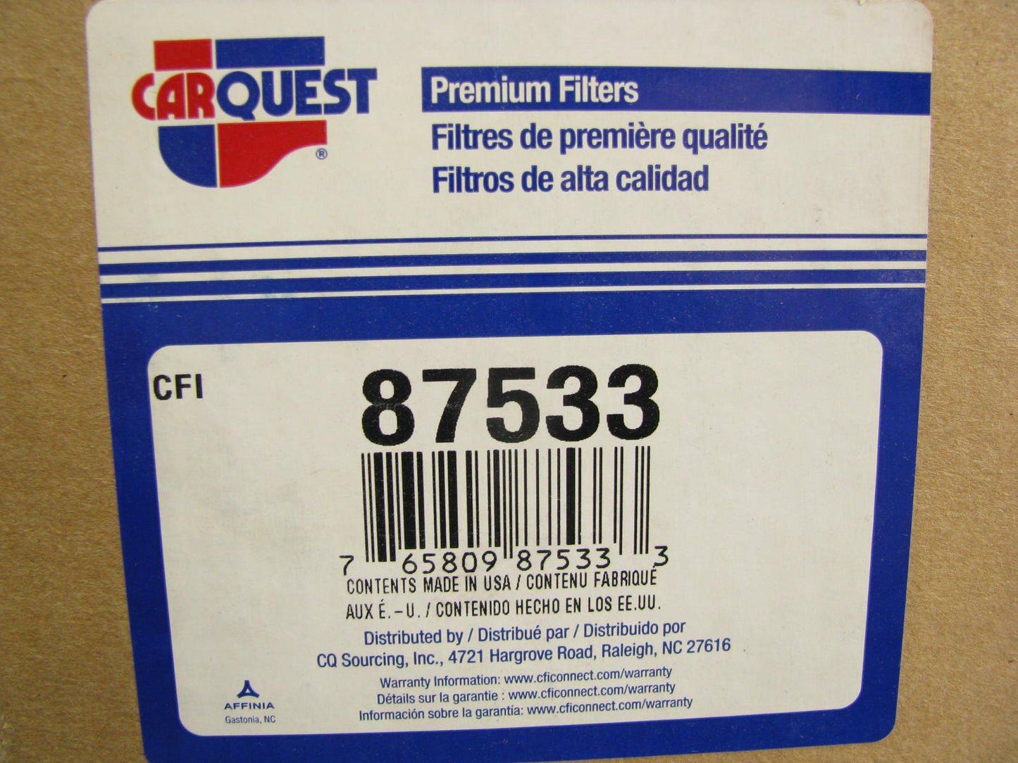 Carquest 87533 Air Filter Replaces: 42533 A63262 AF1855 P526505 PA2587 A900C