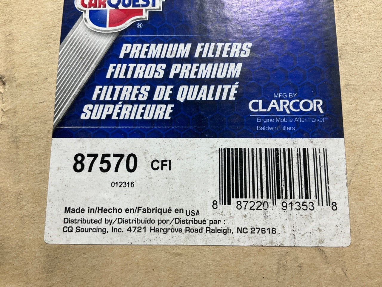 Carquest 87570 Cabin Air Filter - Replaces 42570, PA2485, 3I0098, AF3167