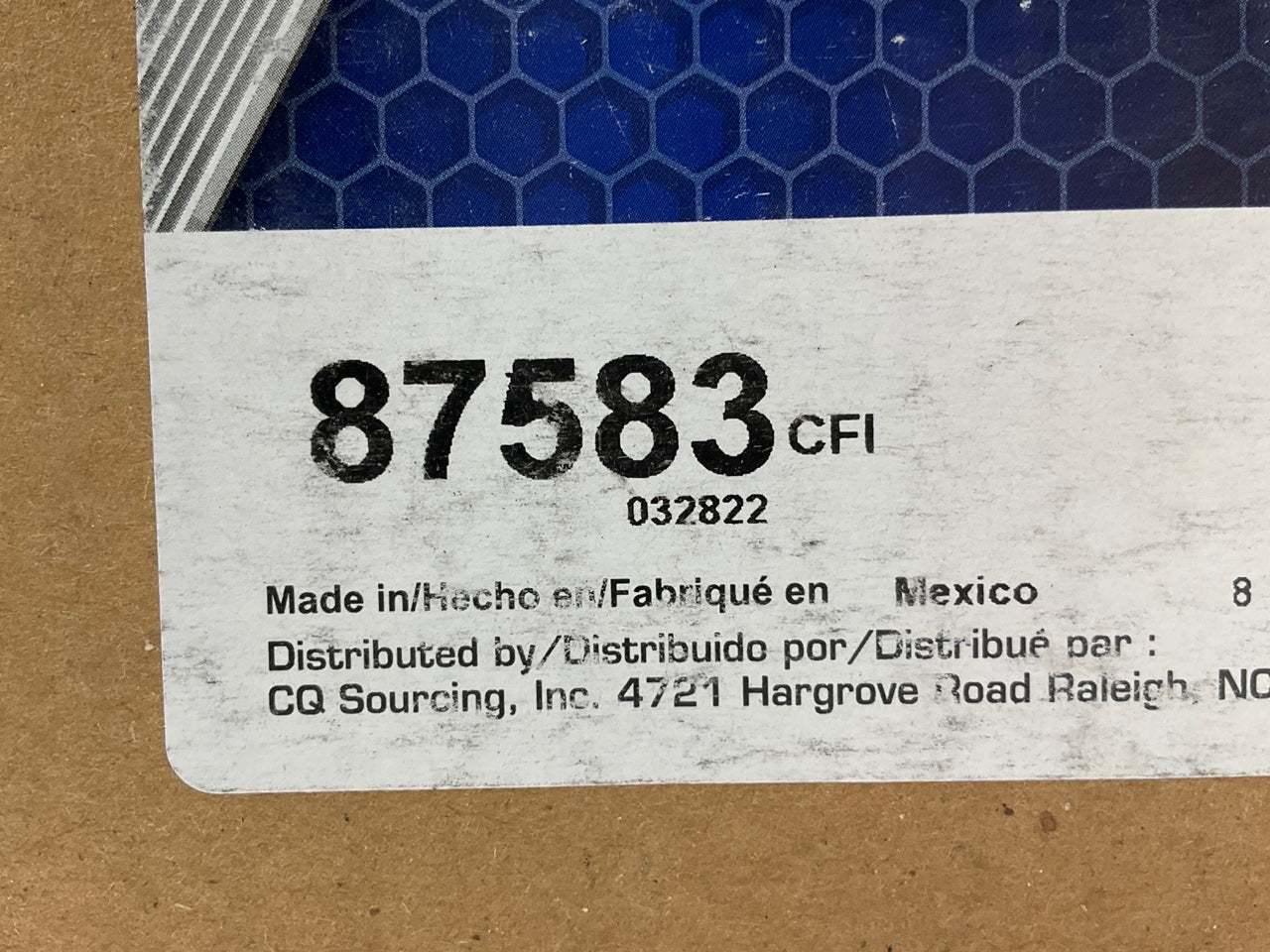 Carquest 87583 Panel Air Filter Replaces 42583 AF2183 AF450 P142798 PA1777