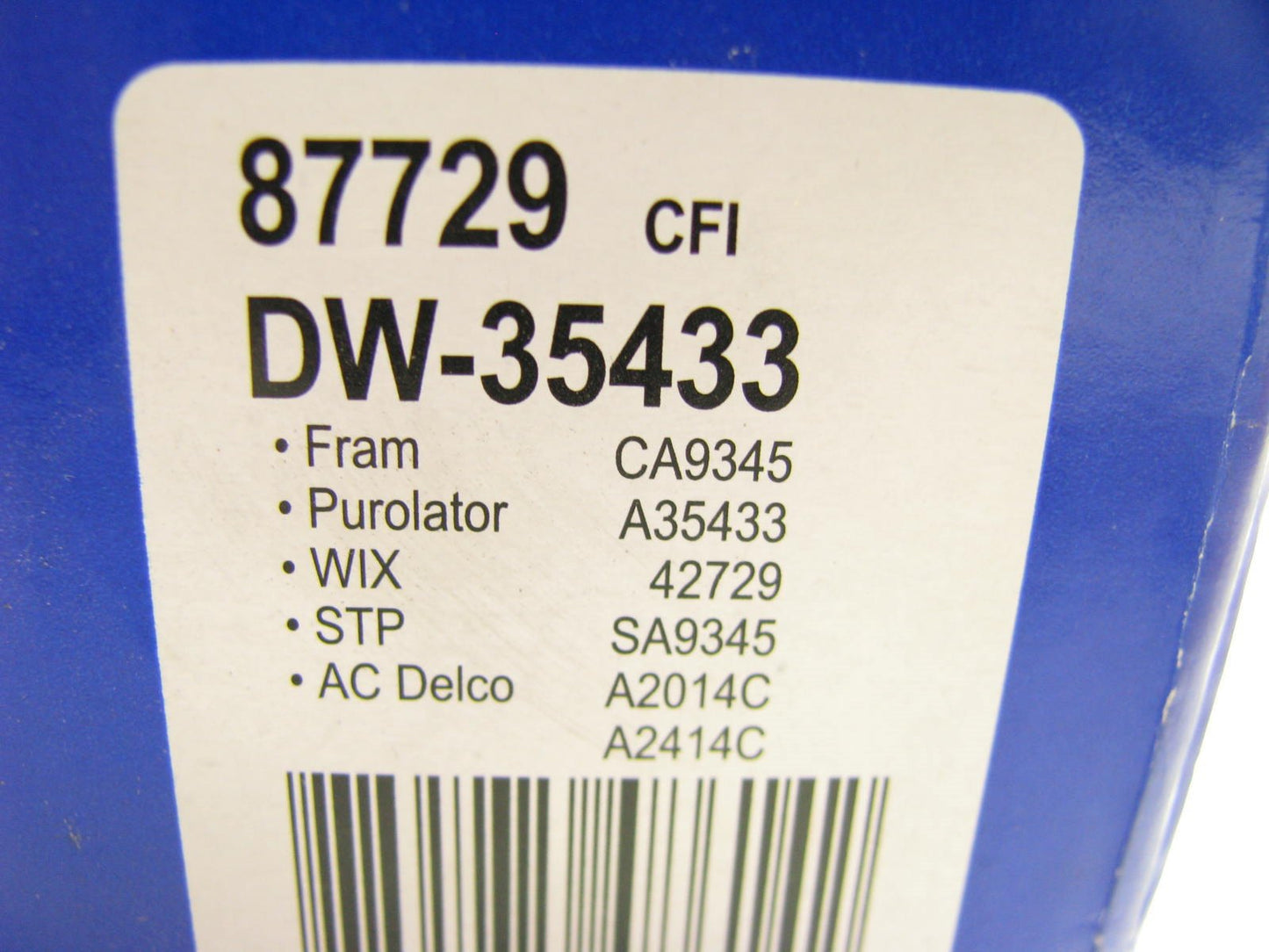 Carquest 87729 Air Filter Replaces: 42729 A35433 22729 CFA1135 AF1135F RS4161