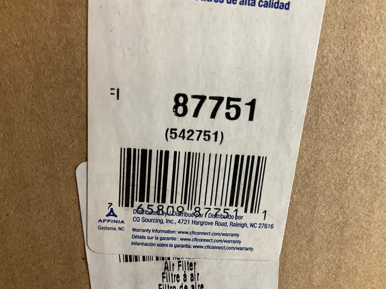Carquest 87751 Air Filter - Replaces 42751, PA2458, 3I0769, 3I0900, KW1600M