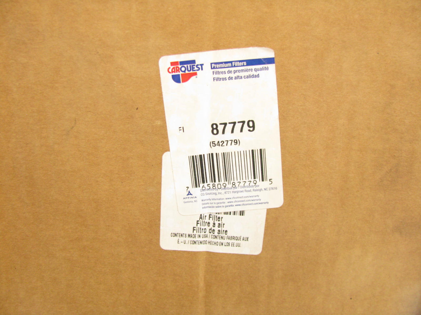 Carquest 87779 Air Filter Replaces 42779 CA1577 A73309 542779 LAF6299 AF550