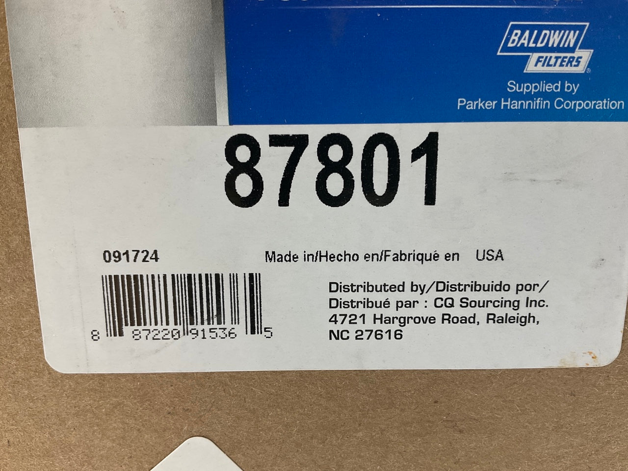 Carquest 87801 Air Filter Replaces CA10982 42801 542801 LAF8147 AF2287 AF25539