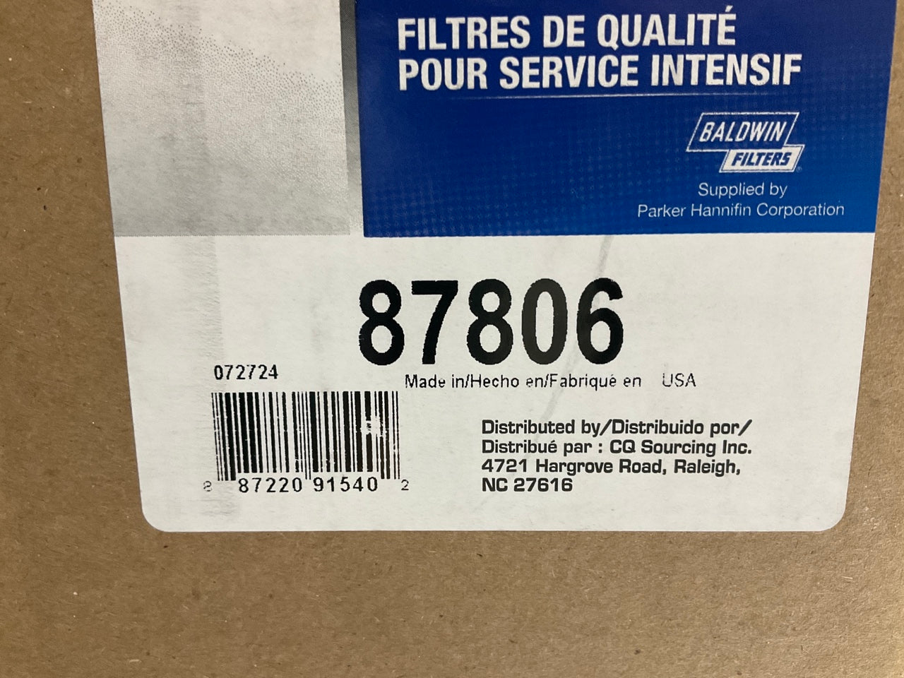 Carquest 87806 Air Filter 42806 LAF8730 AF25648 P829964 RS3940 17741-23600-71
