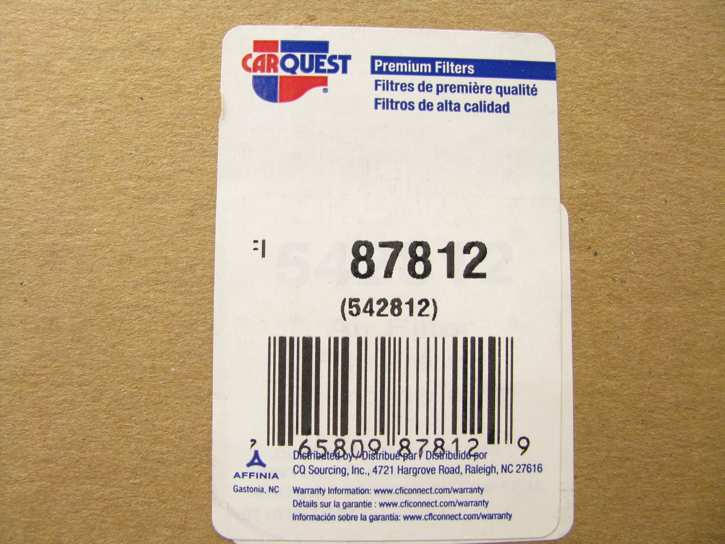 Carquest 87812 Air Filter Replaces: 42812 A35927 LAF6265 2812 AF2405 AF26424