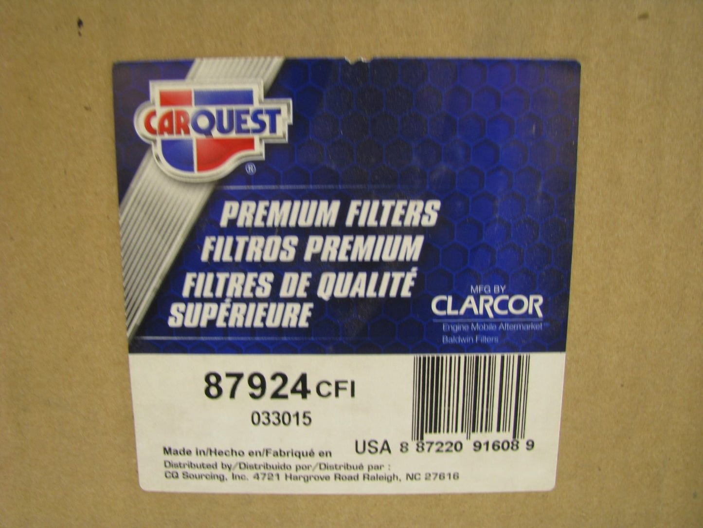 Carquest 87924 Air Filter Replaces: 46488 A52266 2924 LAF8808 AF490M P822143