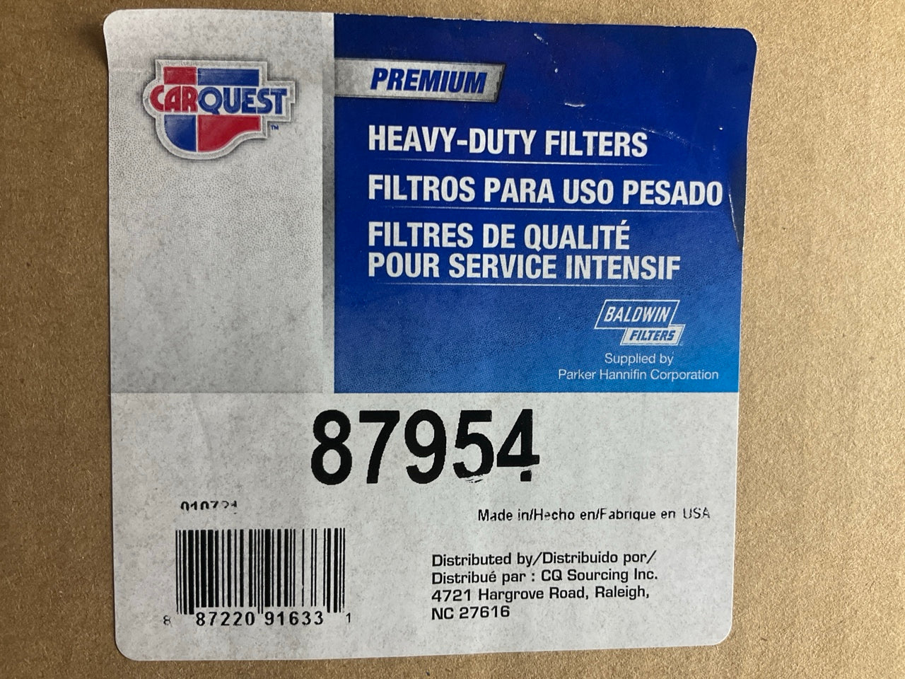 Carquest 87954 Outer Air Filter Replaces 42954 AF2258 LAF1812 PA2675 AF882M