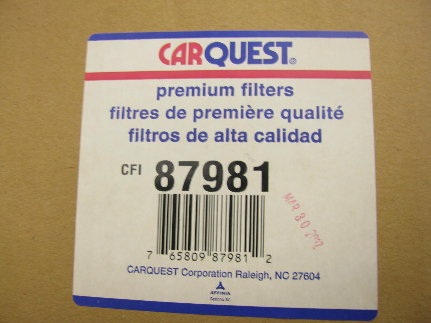 Carquest 87981 Air Filter Replaces 42981 24889 A62875 2981 AF360 AF876 PA2738
