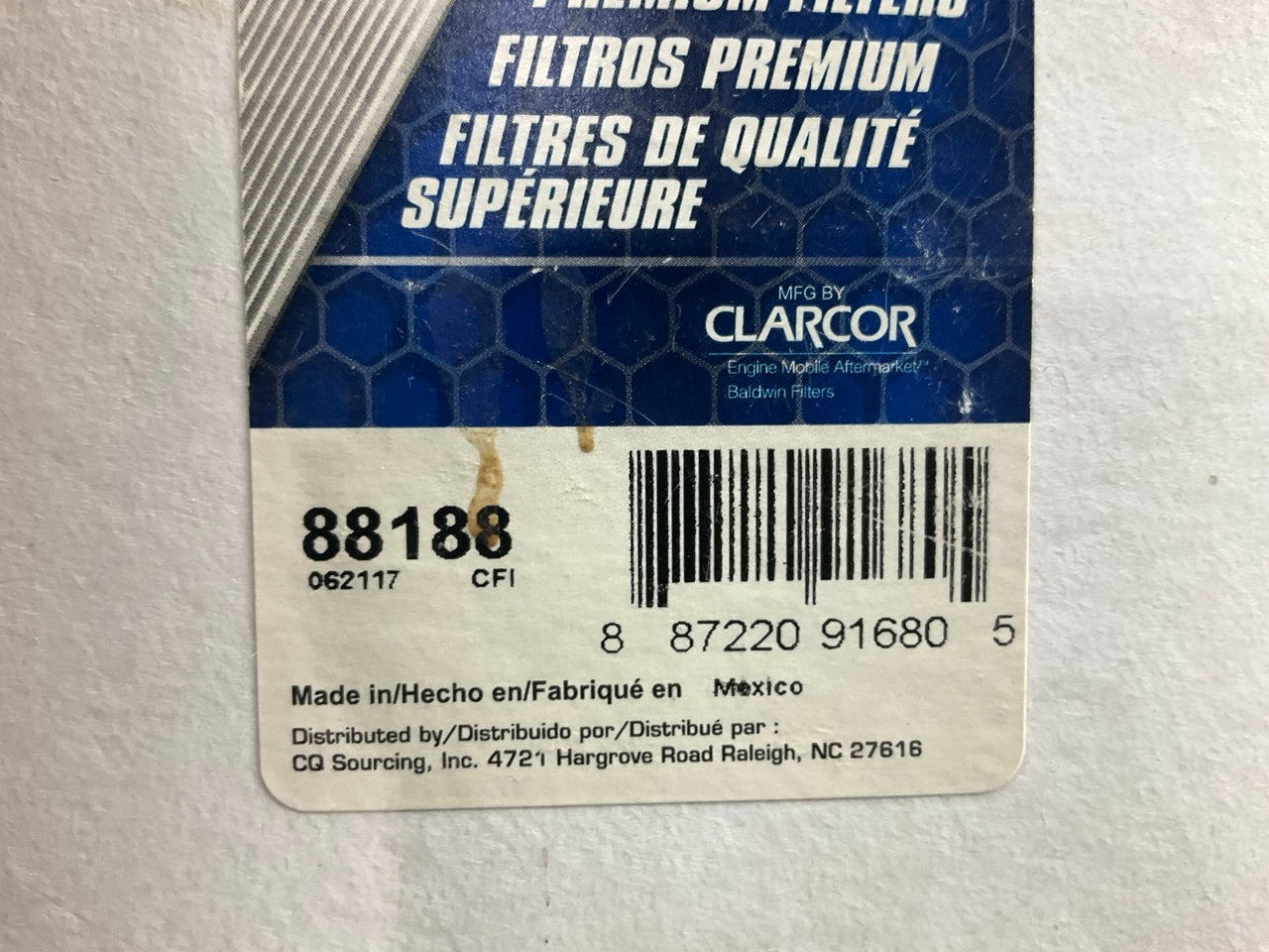 Carquest 88188 Air Filter Replaces 46188 MFP639A LAF1903 AF2049 P607328 CA666PL